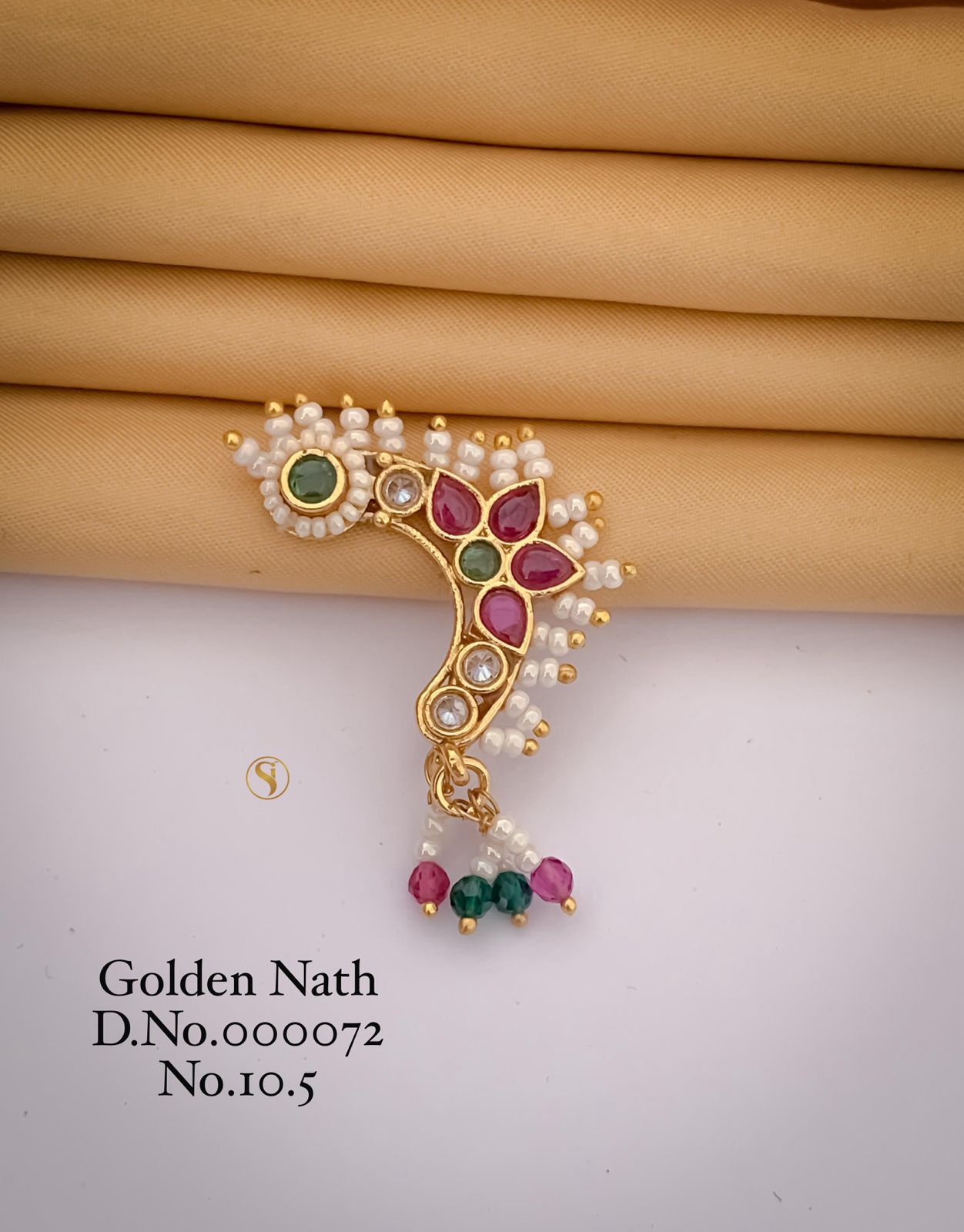 2 DN Marathi Look Golden Nath Wholesale Price In Surat
